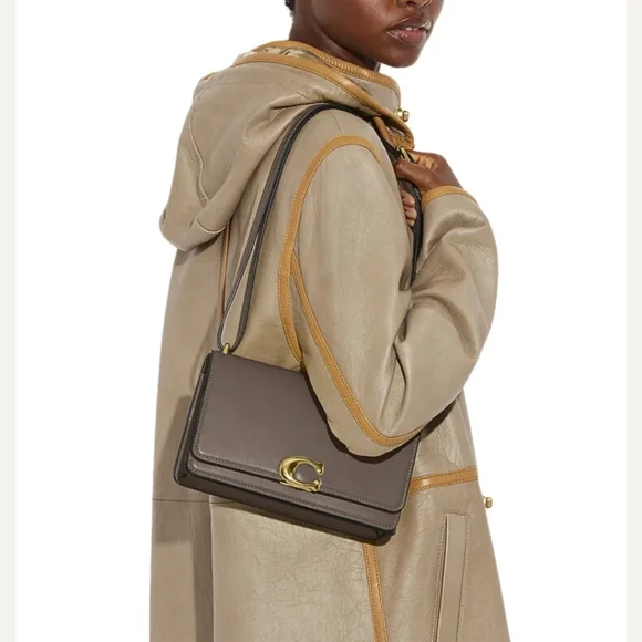 Coach Bandit Shoulder Bag Dark Stone New - Picture 2 of 12